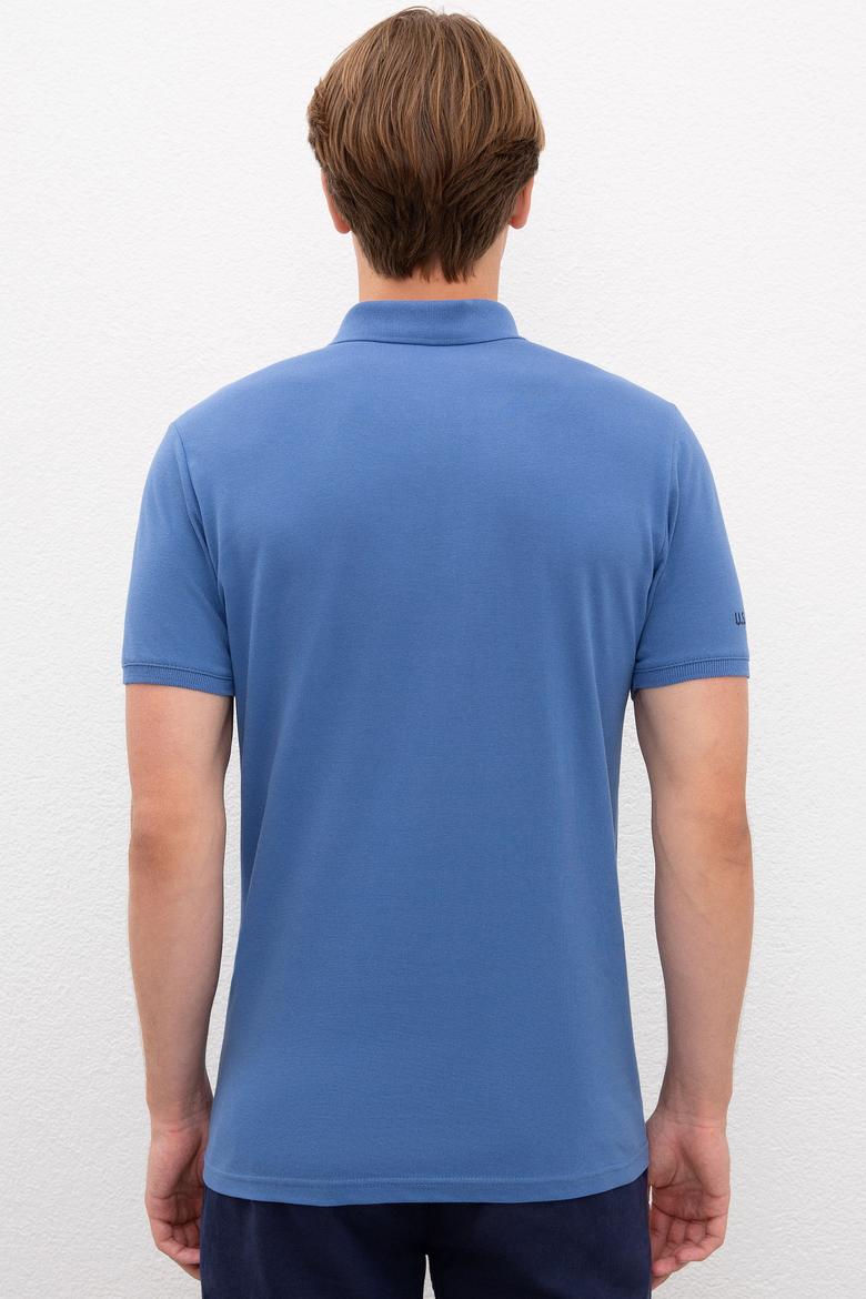 Erkek Mavi Polo Yaka T-Shirt Basic - 50218822108