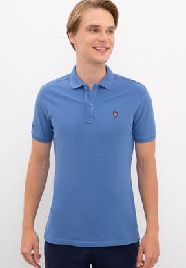 Erkek Mavi Polo Yaka T-Shirt Basic - 50218822108