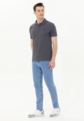 Erkek Antrasit Basic Polo Yaka Tişört - 50263238374