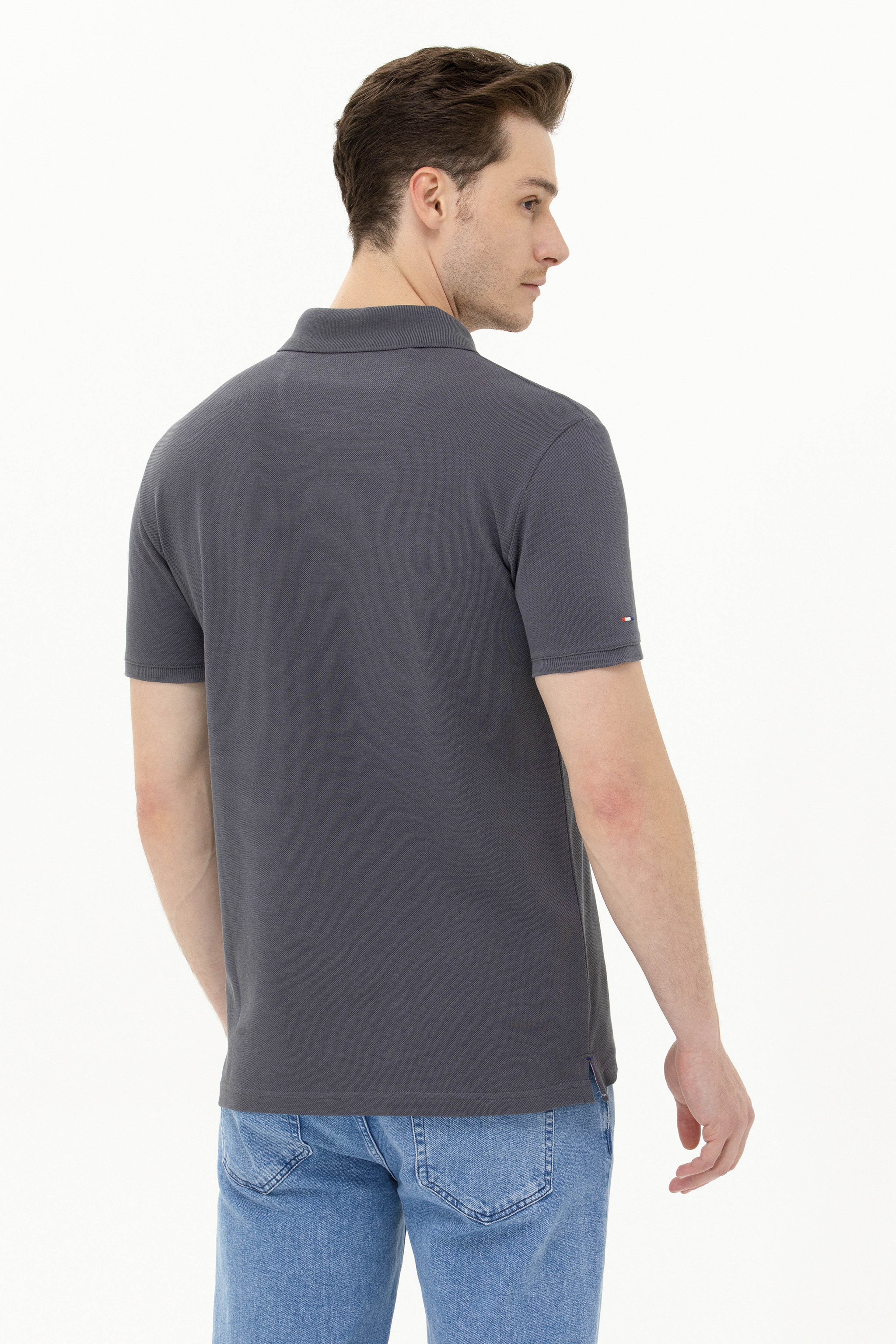 Erkek Antrasit Basic Polo Yaka Tişört