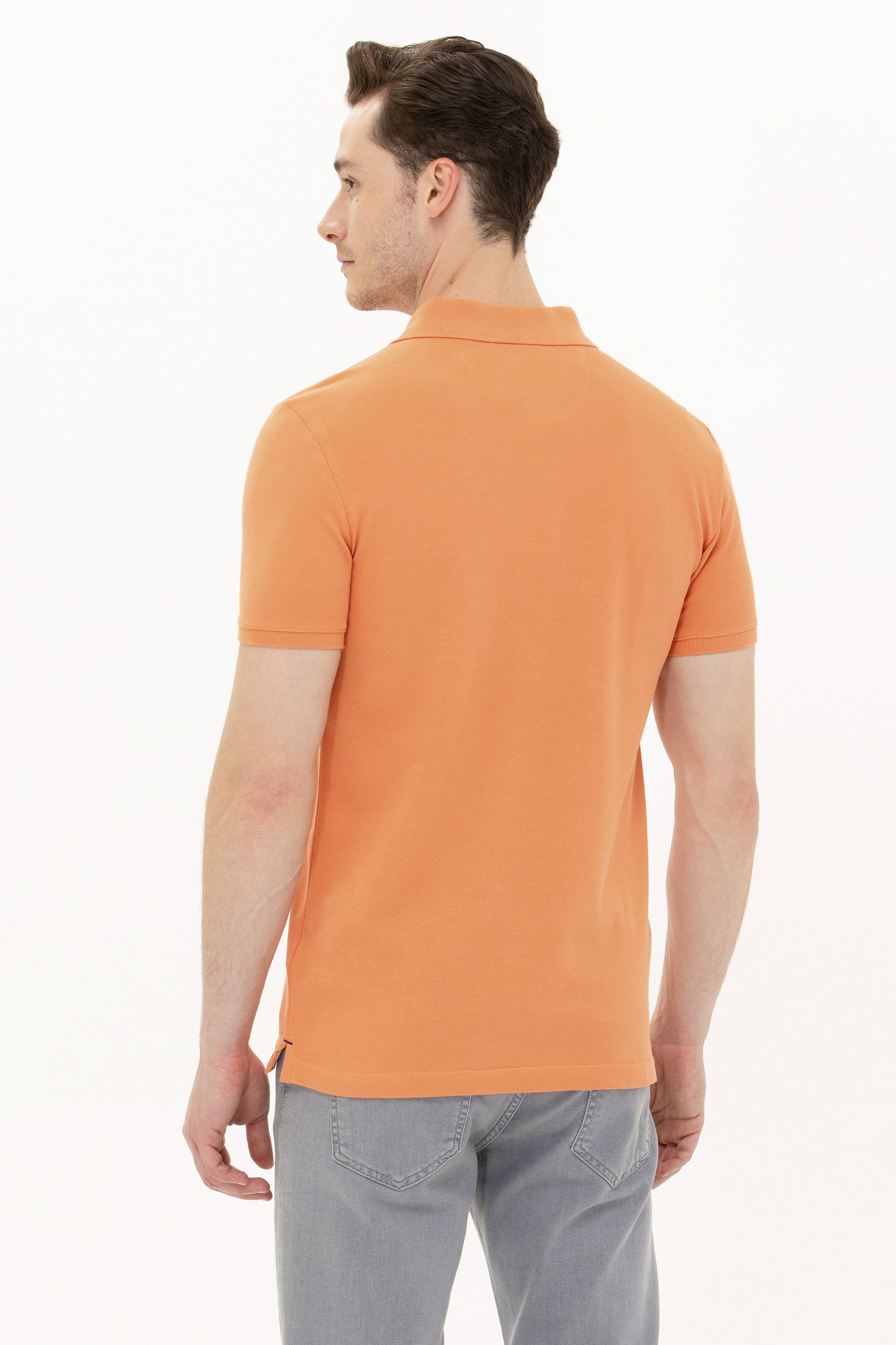 Erkek Kiremit Basic Polo Yaka Tişört