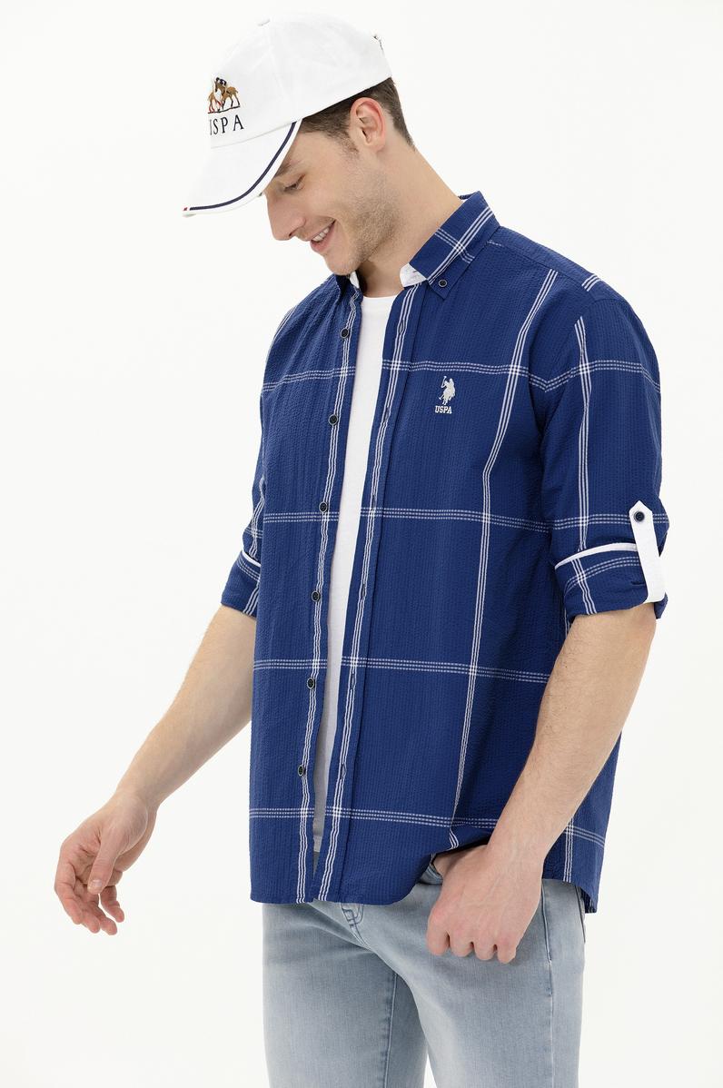 Erkek Lacivert Uzun Kollu Gömlek