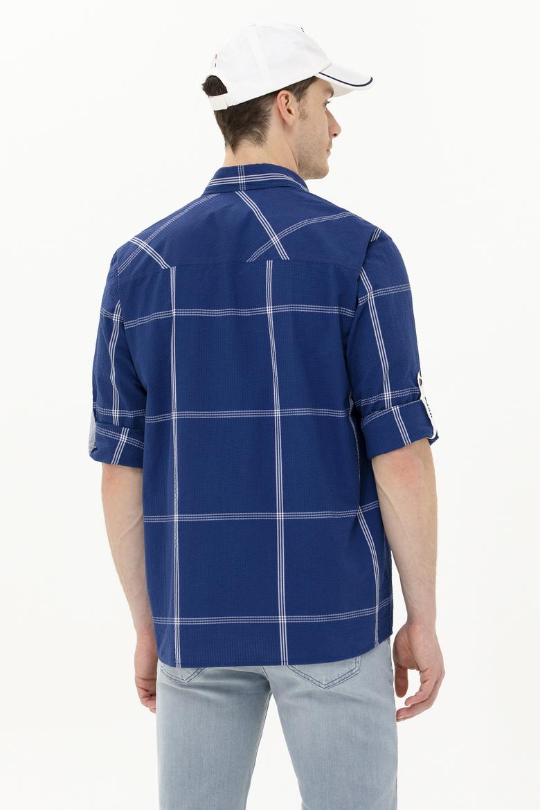 Erkek Lacivert Uzun Kollu Gömlek - 50263705008