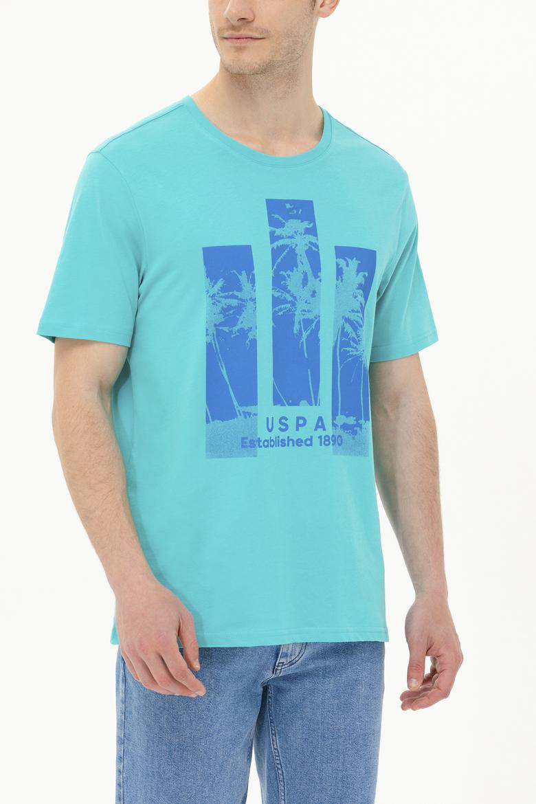 Erkek Mint Bisiklet Yaka Tişört - 50263397026