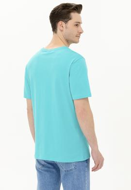 Erkek Mint Bisiklet Yaka Tişört - 50263397026