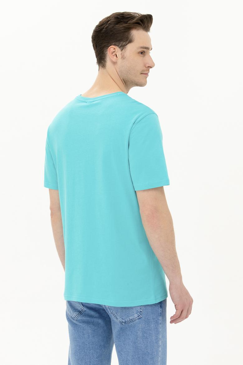 Erkek Mint Bisiklet Yaka Tişört - 50263397026