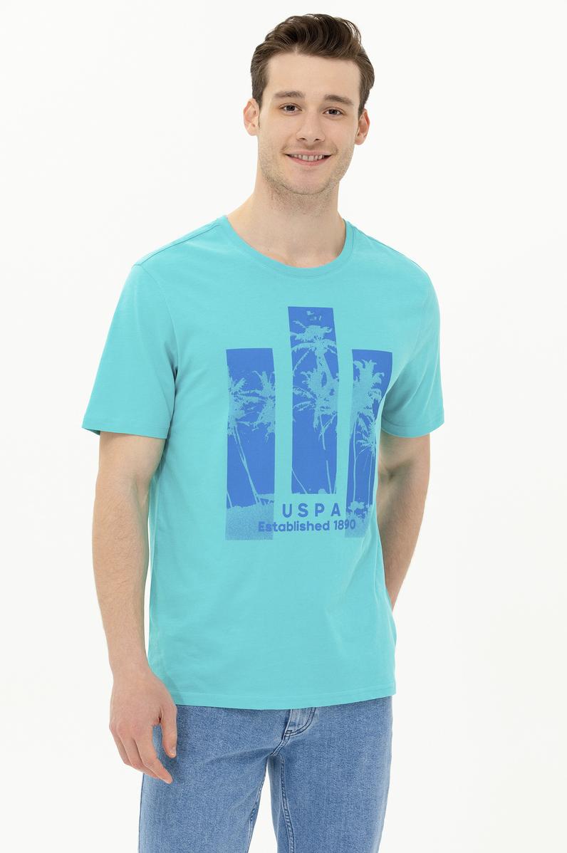 Erkek Mint Bisiklet Yaka Tişört