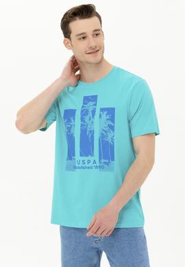 Erkek Mint Bisiklet Yaka Tişört - 50263397026