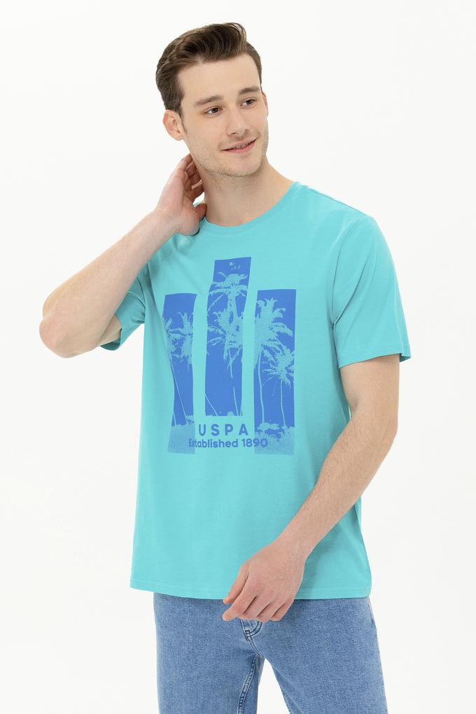 Erkek Mint Bisiklet Yaka Tişört