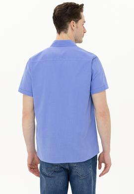 Erkek Mavi Kısa Kollu Gömlek - 50262846013