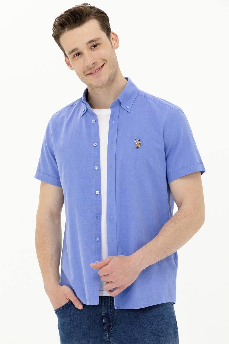 Erkek Mavi Kısa Kollu Gömlek - 50262846013