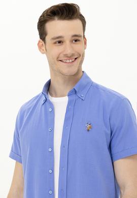 Erkek Mavi Kısa Kollu Gömlek - 50262846013