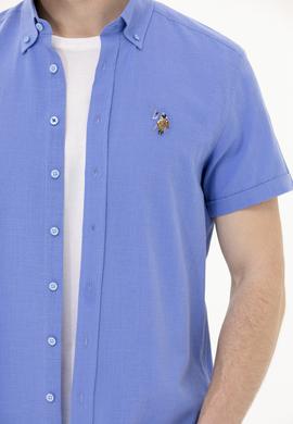 Erkek Mavi Kısa Kollu Gömlek - 50262846013