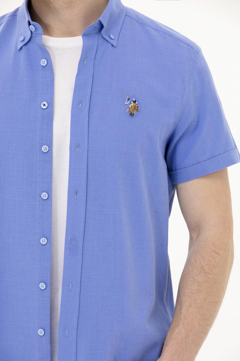 Erkek Mavi Kısa Kollu Gömlek - 50262846013