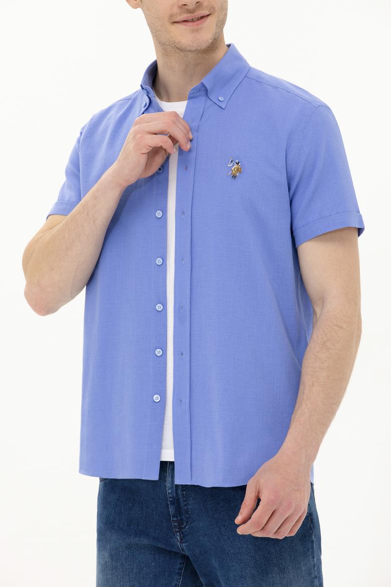 Erkek Mavi Kısa Kollu Gömlek - 50262846013