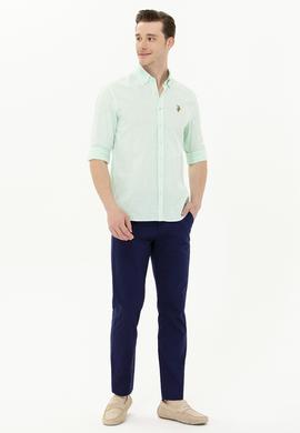 Erkek Su Yeşili Uzun Kollu Basic Gömlek - 50262872054