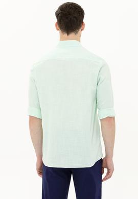 Erkek Su Yeşili Uzun Kollu Basic Gömlek - 50262872054