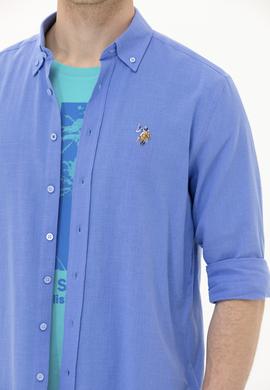 Erkek Mavi Uzun Kollu Basic Gömlek - 50262872087