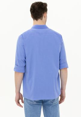 Erkek Mavi Uzun Kollu Basic Gömlek - 50262872087