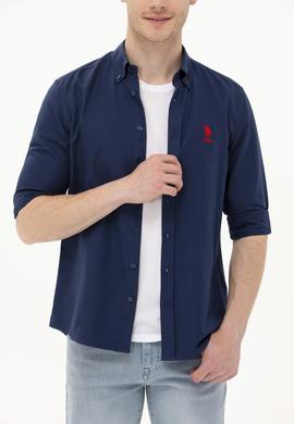 Erkek Lacivert Uzun Kollu Basic Gömlek - 50262932090