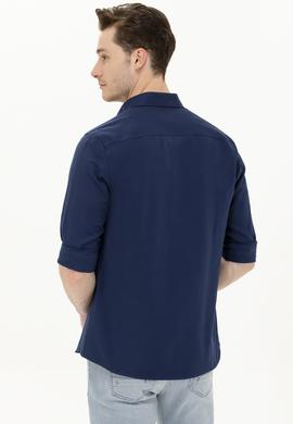 Erkek Lacivert Uzun Kollu Basic Gömlek - 50262932090