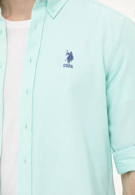 Erkek Su Yeşili Uzun Kollu Basic Gömlek - 50262932048