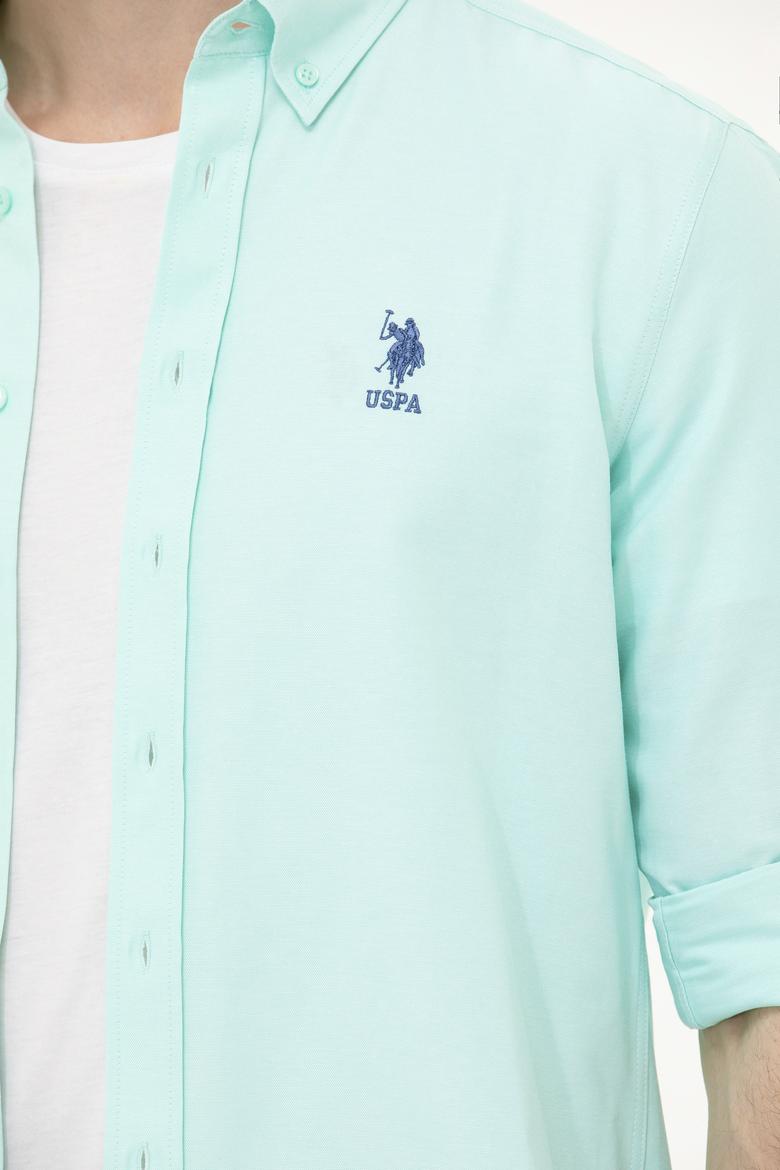 Erkek Su Yeşili Uzun Kollu Basic Gömlek - 50262932048