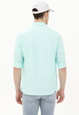 Erkek Su Yeşili Uzun Kollu Basic Gömlek - 50262932048