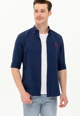 Erkek Lacivert Uzun Kollu Basic Gömlek - 50262932090