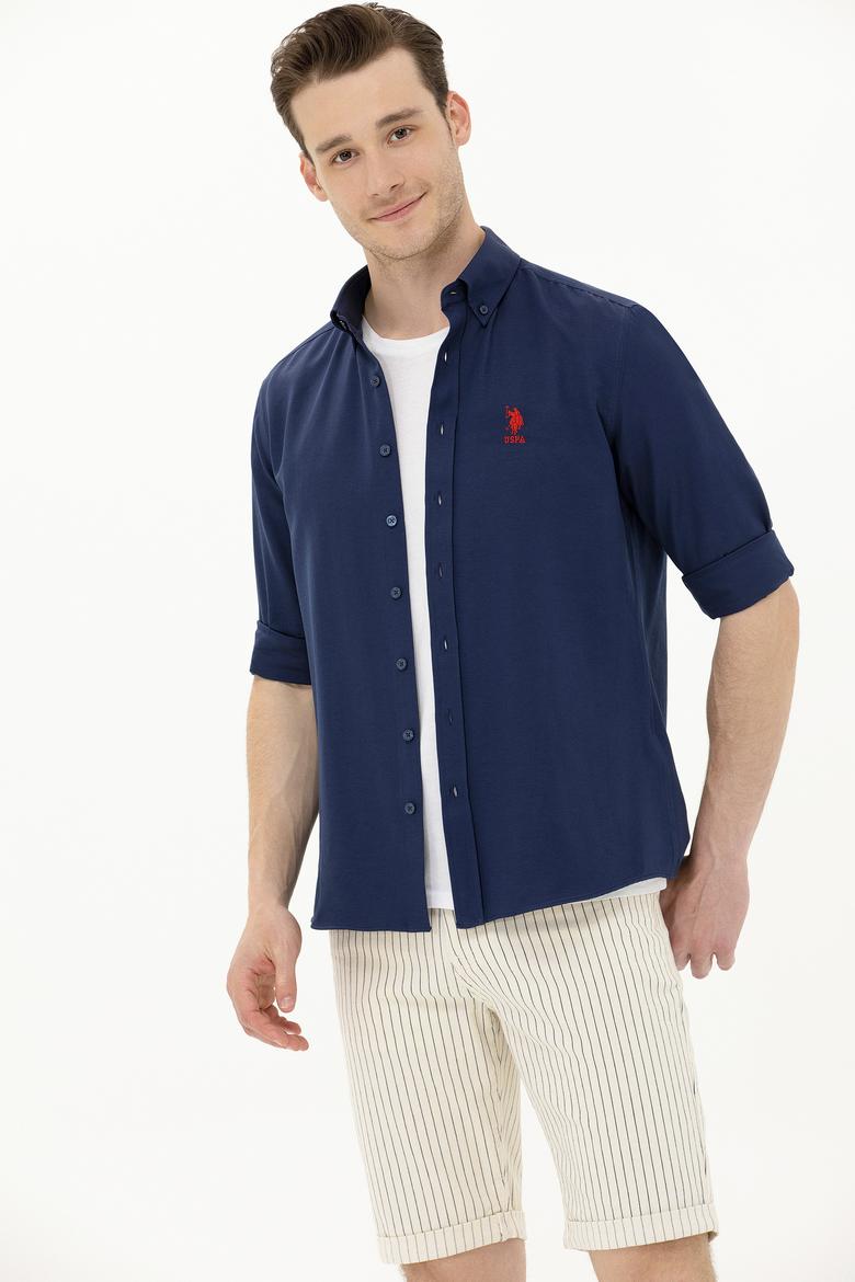 Erkek Lacivert Uzun Kollu Basic Gömlek - 50262934025