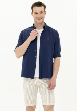 Erkek Lacivert Uzun Kollu Basic Gömlek - 50262934025