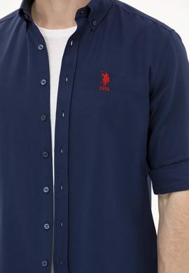 Erkek Lacivert Uzun Kollu Basic Gömlek - 50262934025