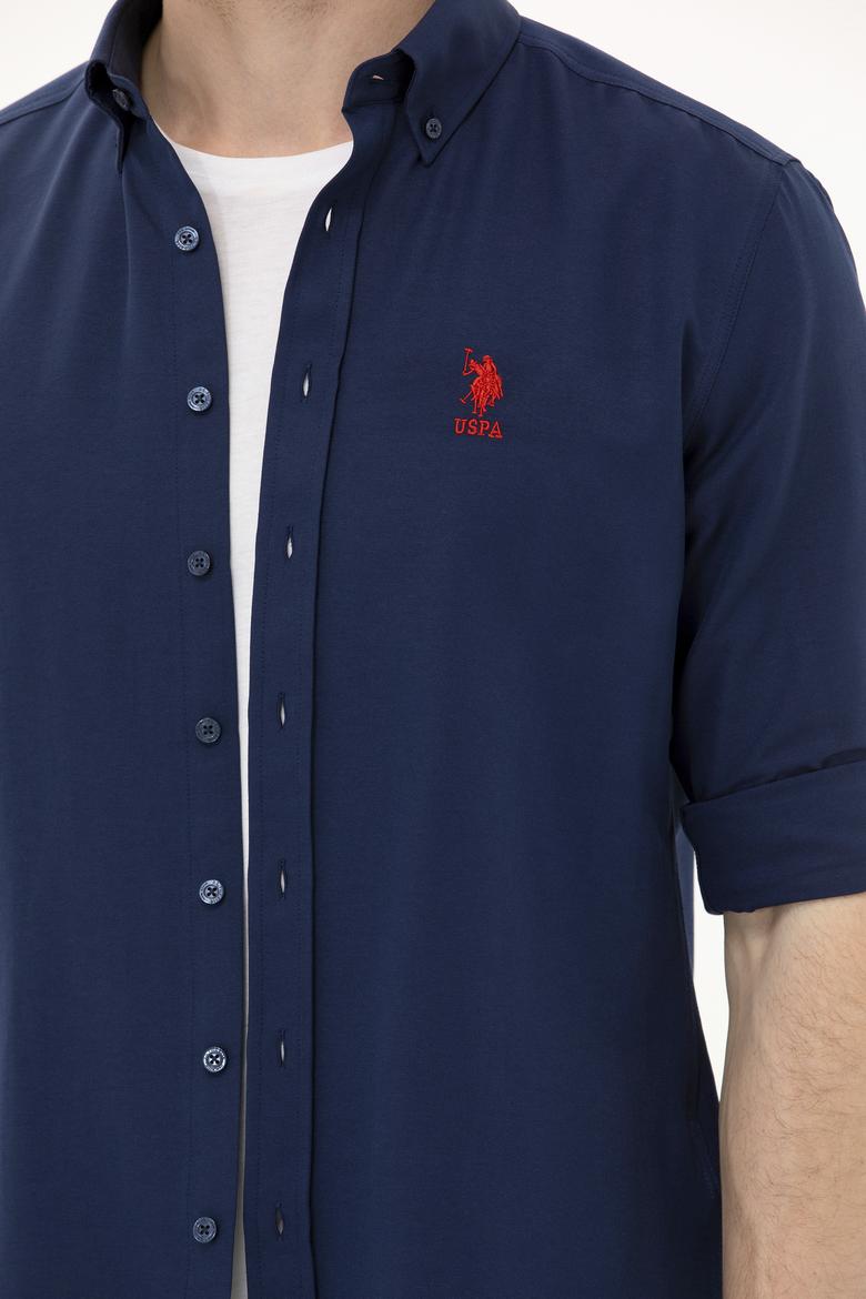 Erkek Lacivert Uzun Kollu Basic Gömlek - 50262934025