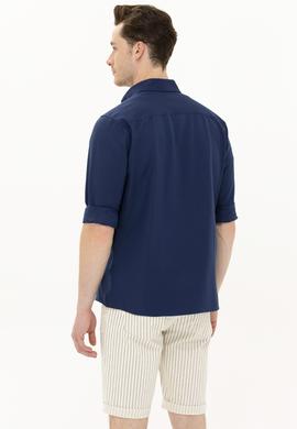 Erkek Lacivert Uzun Kollu Basic Gömlek - 50262934025