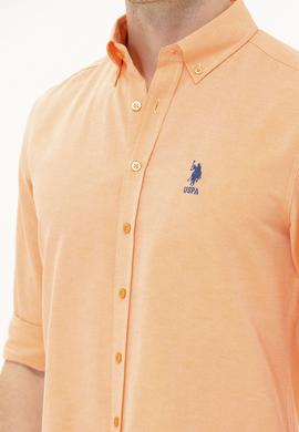 Erkek Turuncu Uzun Kollu Basic Gömlek - 50262934038