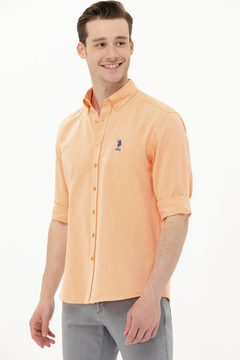 Erkek Turuncu Uzun Kollu Basic Gömlek - 50262934038