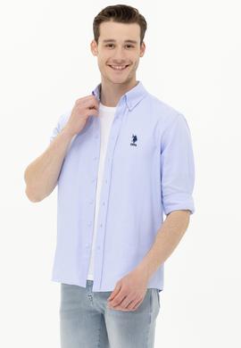 Erkek Mavi Uzun Kollu Basic Gömlek - 50262934070