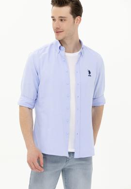 Erkek Mavi Uzun Kollu Basic Gömlek - 50262934070