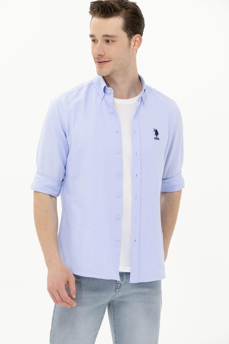 Erkek Mavi Uzun Kollu Basic Gömlek - 50262934070