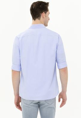 Erkek Mavi Uzun Kollu Basic Gömlek - 50262934070