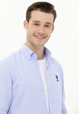 Erkek Mavi Uzun Kollu Basic Gömlek - 50262934070