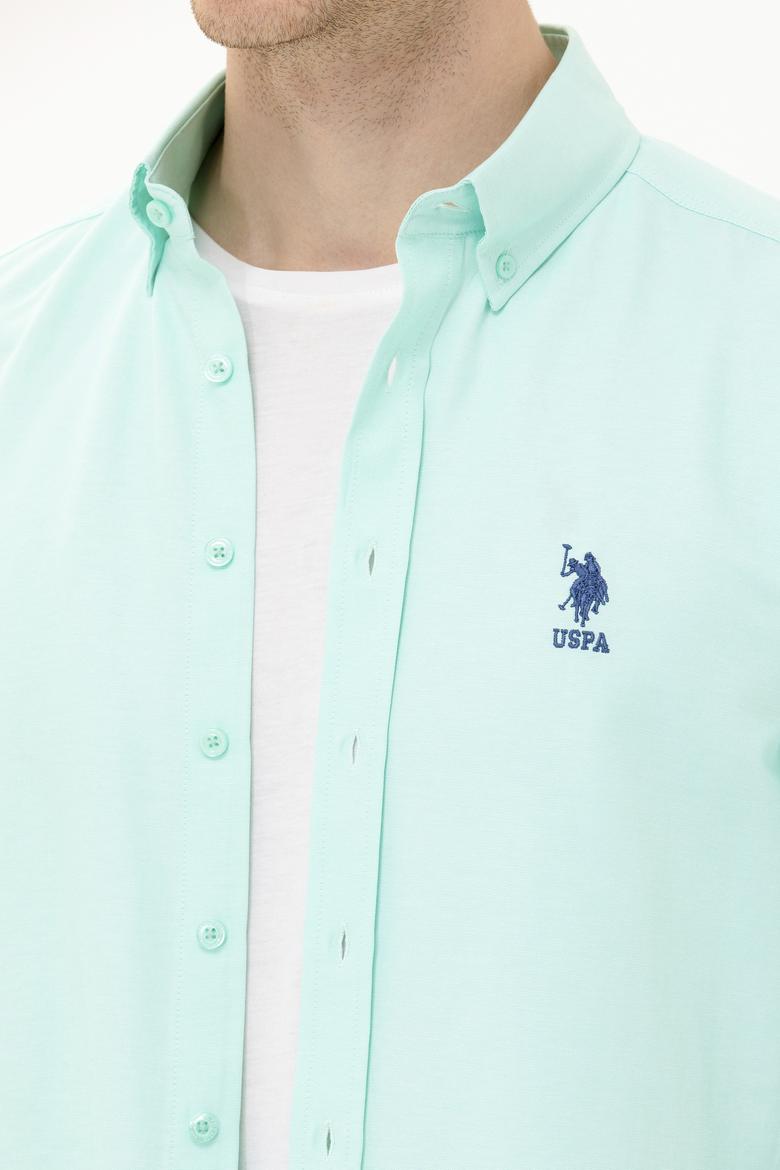 Erkek Su Yeşili Uzun Kollu Basic Gömlek - 50262934078