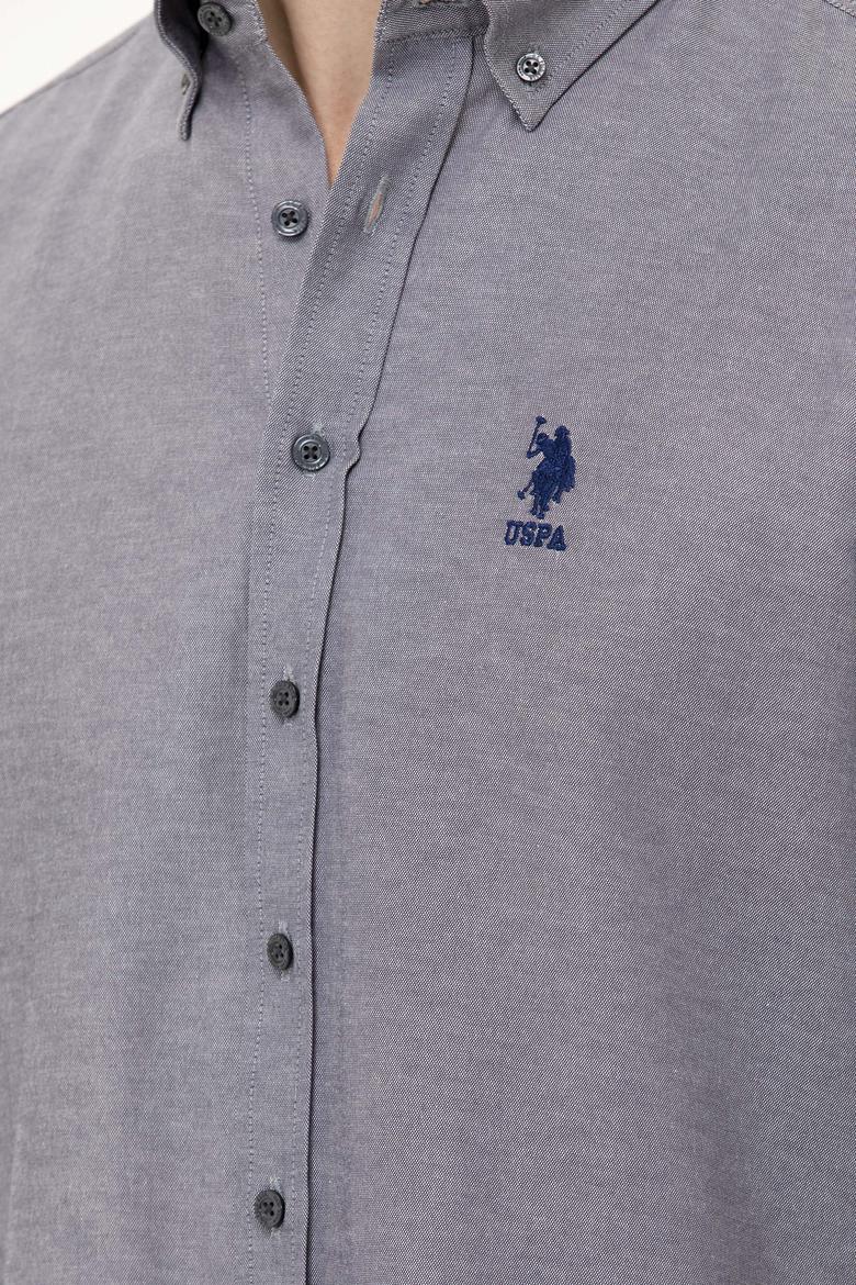 Erkek Lacivert Melanj Uzun Kollu Basic Gömlek - 50262934107