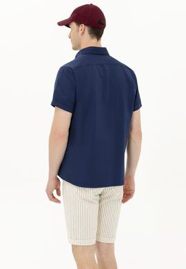 Erkek Lacivert Kısa Kollu Gömlek - 50262942011