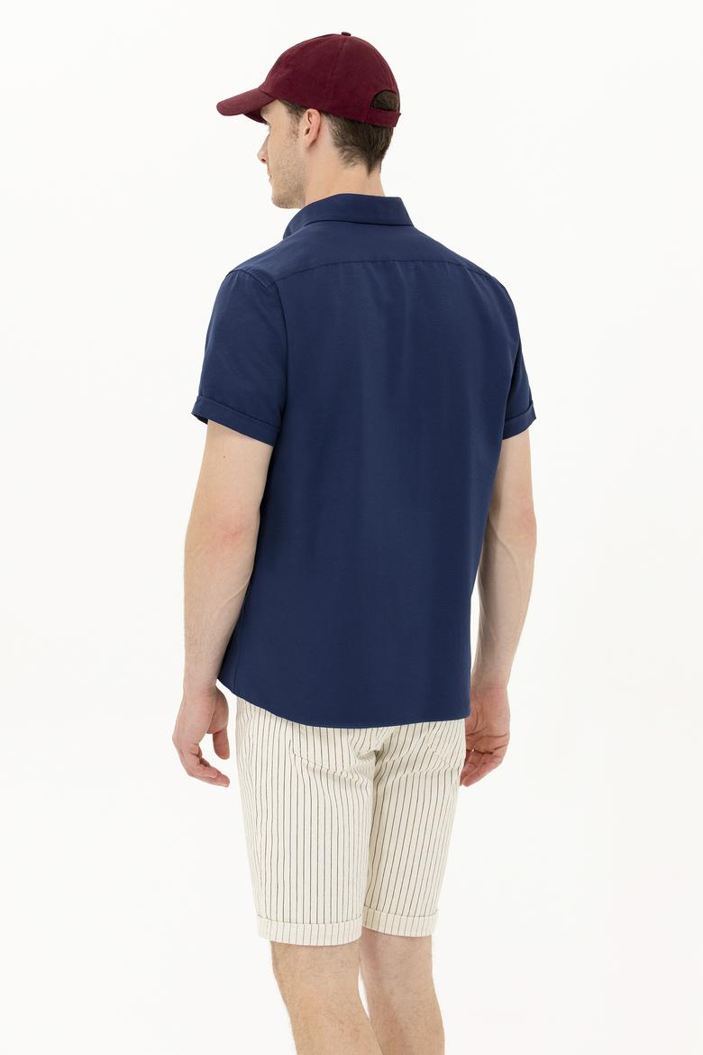 Erkek Lacivert Kısa Kollu Gömlek - 50262942011