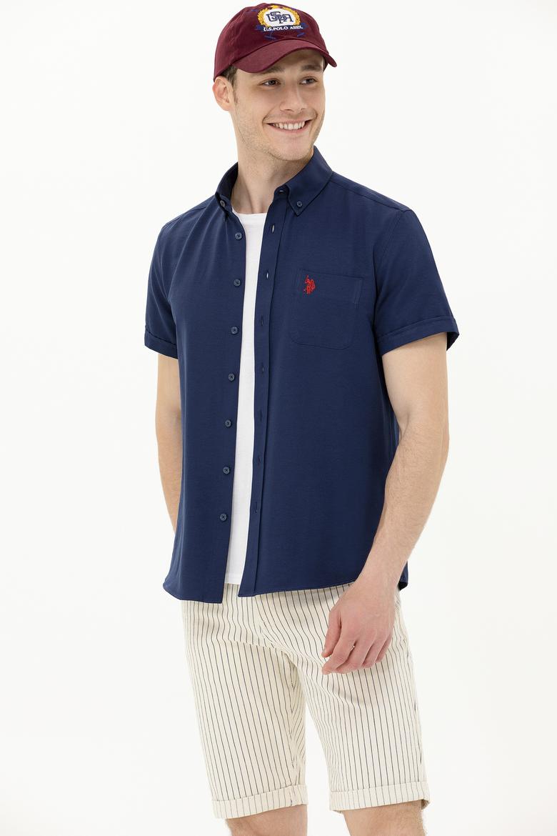 Erkek Lacivert Kısa Kollu Gömlek - 50262942011