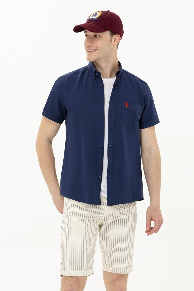 Erkek Lacivert Kısa Kollu Gömlek