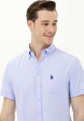 Erkek Mavi Kısa Kollu Gömlek - 50262942025