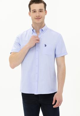 Erkek Mavi Kısa Kollu Gömlek - 50262942025