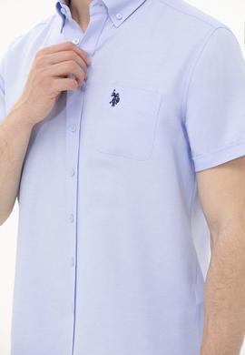 Erkek Mavi Kısa Kollu Gömlek - 50262942025